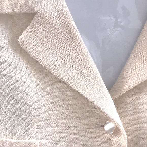 Adolfo Dominguez cream linen Pantsuit sz 10-L - Picture 6 of 8